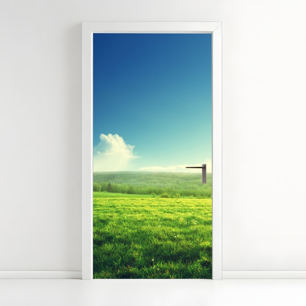 Türaufkleber sonnenuntergang an der felsigen küste – Wallnifity®