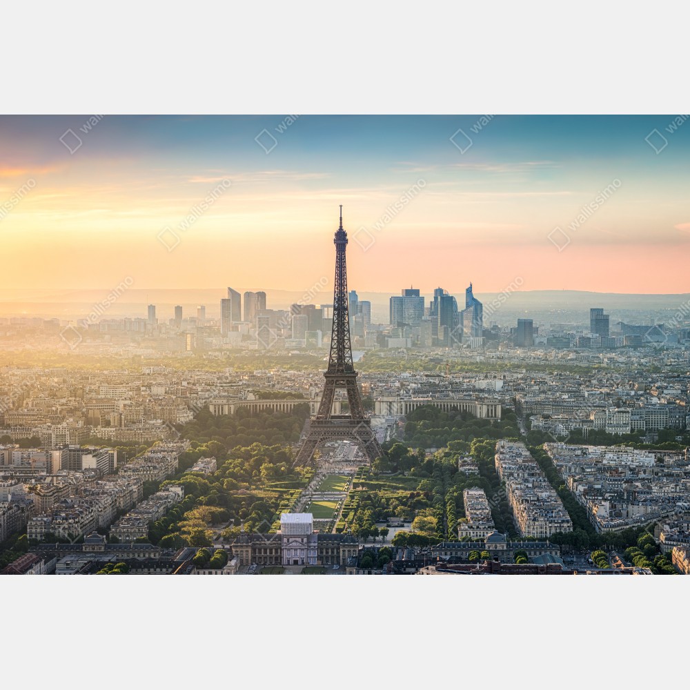 Türaufkleber Paris stadtbild bei sonnenuntergang mit dem Eiffelturm – Wallnifity® Türaufkleber Paris stadtbild bei sonnenuntergang mit dem Eiffelturm – Wallnifity®