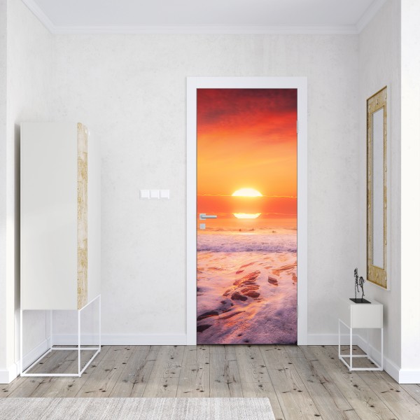 Türaufkleber pastellfarbenes geometrisches muster mit halbkreisen – Wallnifity®