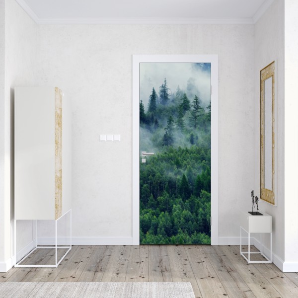 Türaufkleber weiße marmortextur mit grauen adern – Wallnifity®