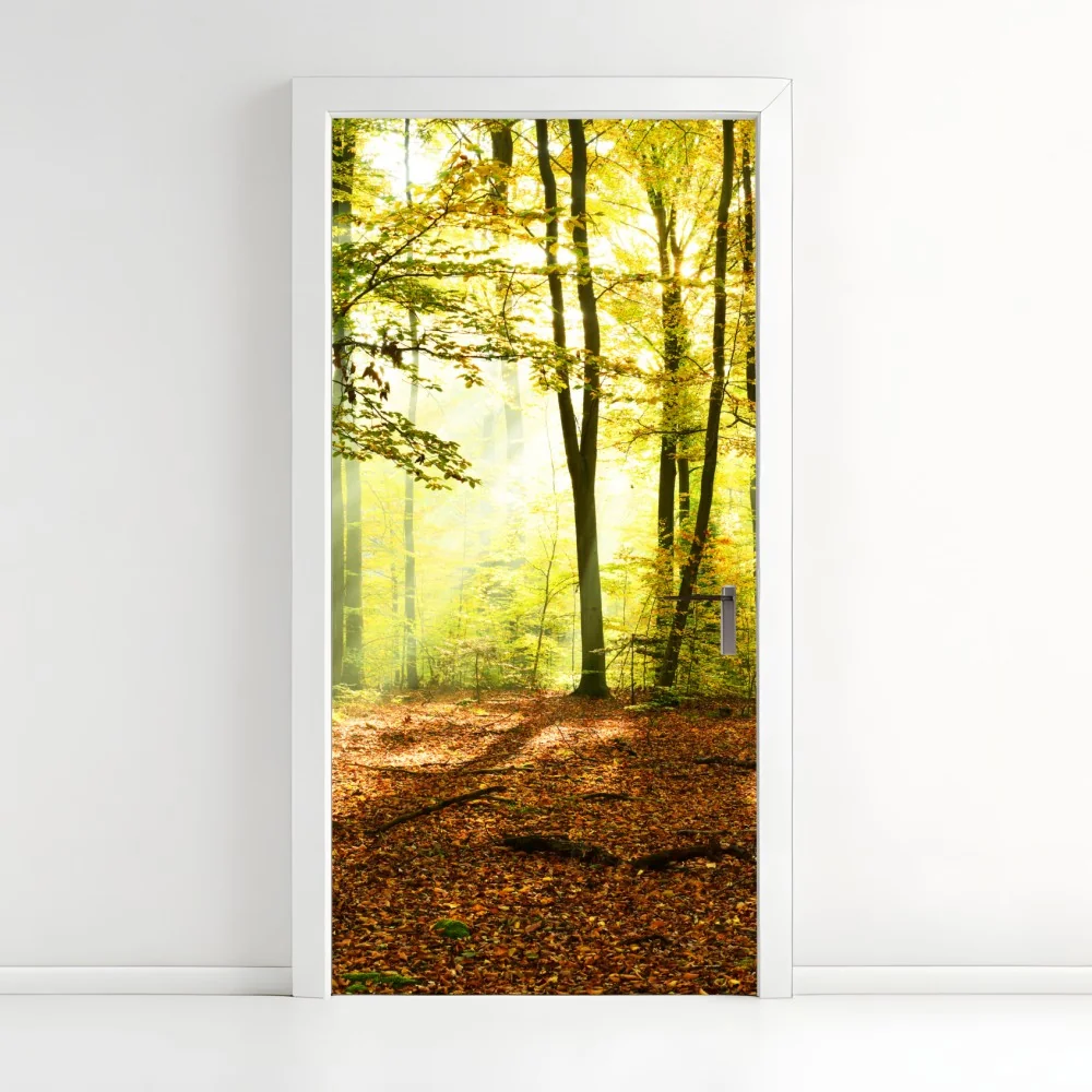 Türaufkleber goldener herbstwald am morgen – Wallnifity®