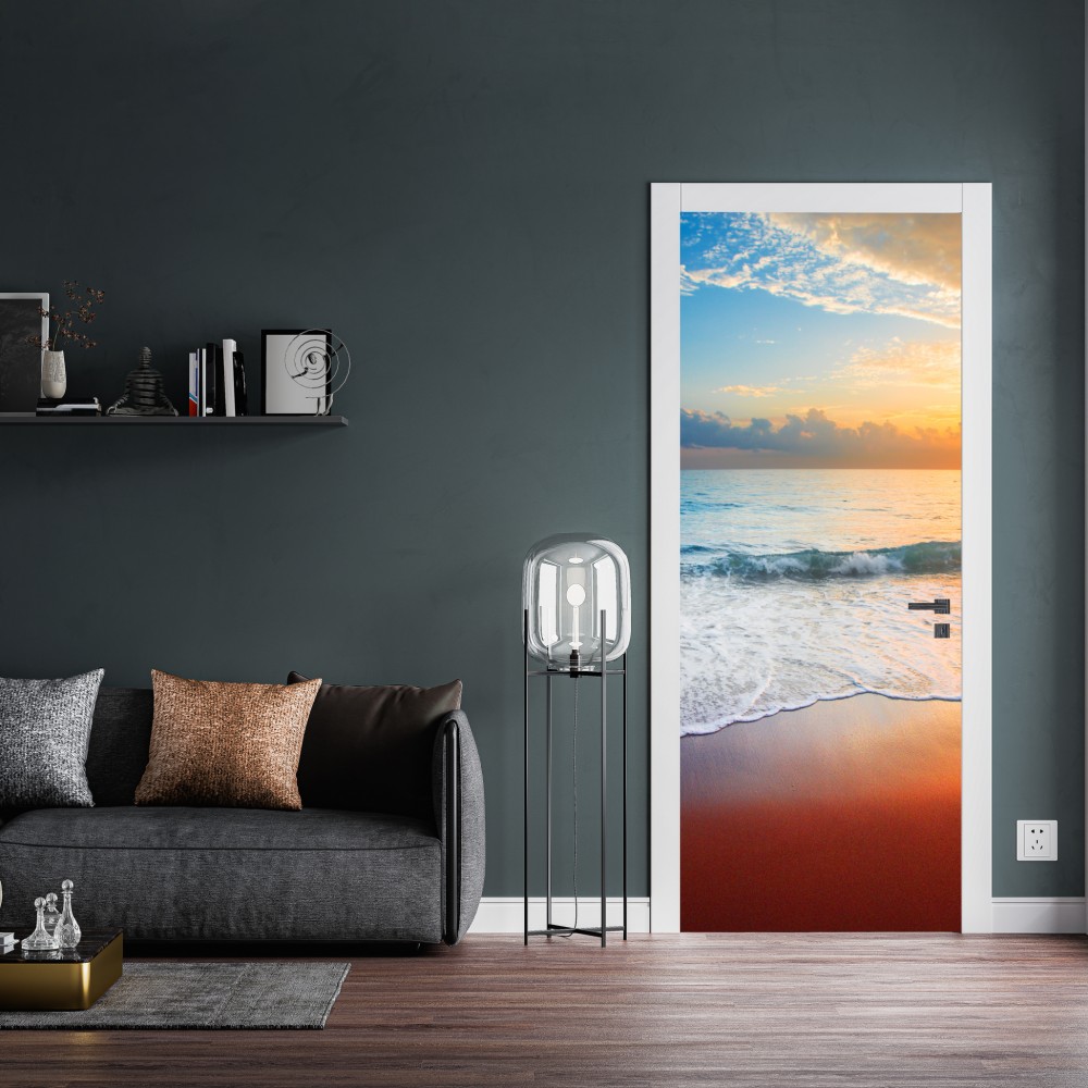 Türaufkleber ruhiger sonnenuntergang über dem meer – Wallnifity® Türaufkleber ruhiger sonnenuntergang über dem meer – Wallnifity®