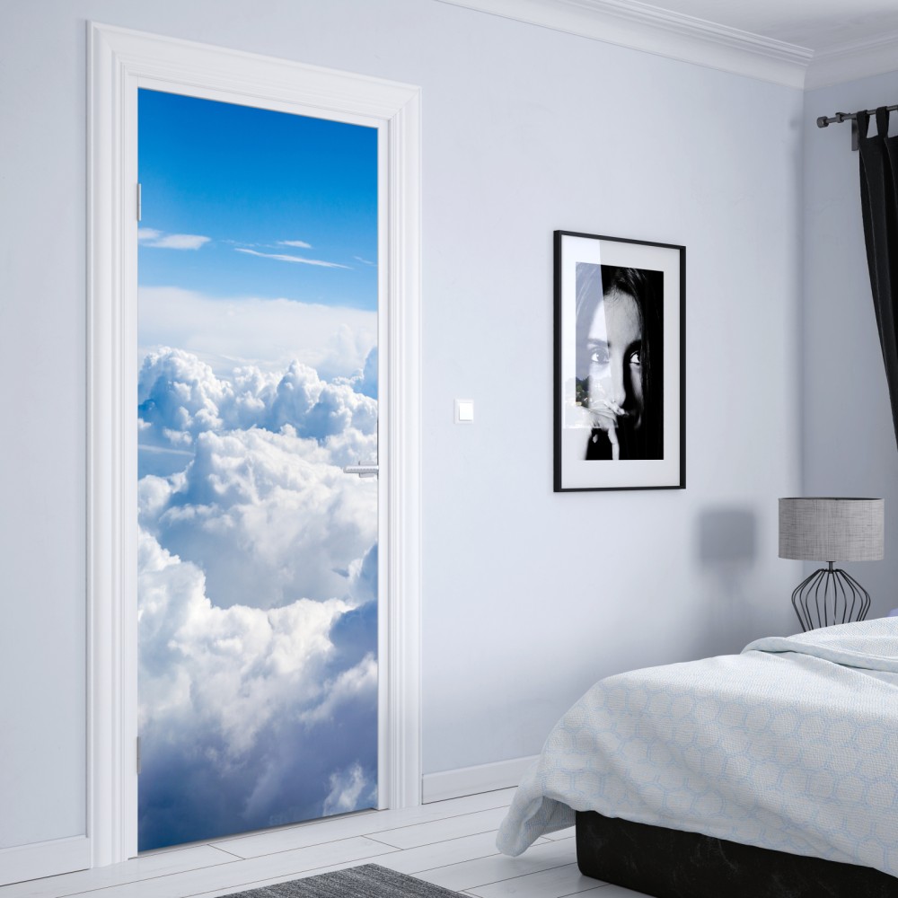 Türaufkleber ruhige wolkenlandschaft am blauen himmel – Wallnifity® Türaufkleber ruhige wolkenlandschaft am blauen himmel – Wallnifity®
