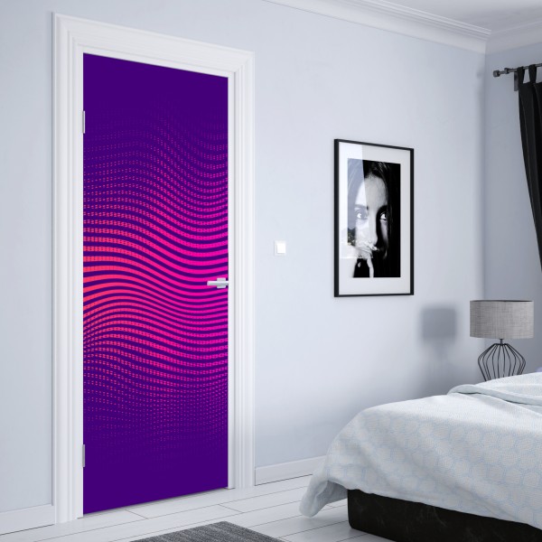Türaufkleber leuchtender lila 3d bandwirbel – Wallnifity®