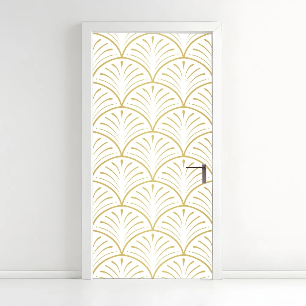 Türaufkleber goldenes art deco fächermuster – Wallnifity® Türaufkleber goldenes art deco fächermuster – Wallnifity®