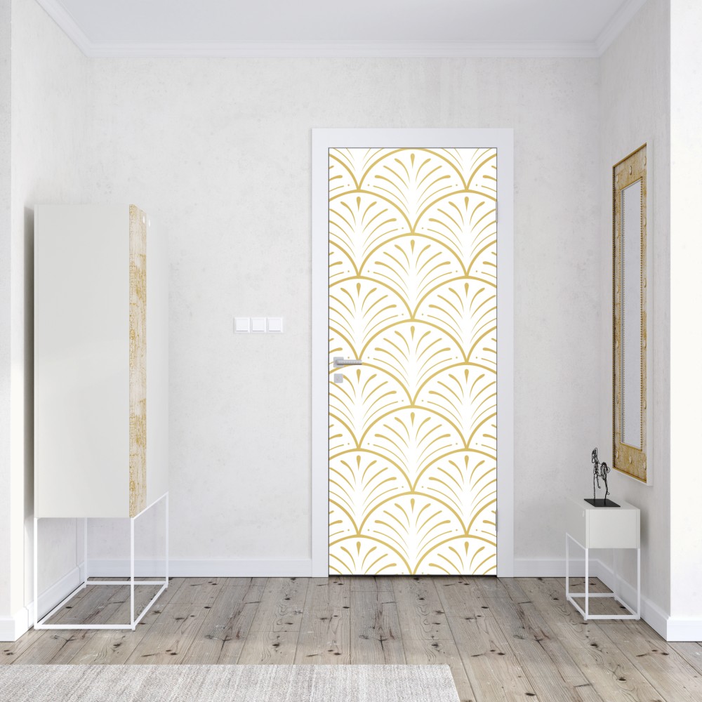 Türaufkleber goldenes art deco fächermuster – Wallnifity® Türaufkleber goldenes art deco fächermuster – Wallnifity®
