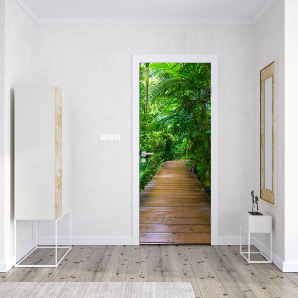 Türaufkleber sonnige panoramaaufnahme von Positano an der Amalfiküste – Wallnifity®
