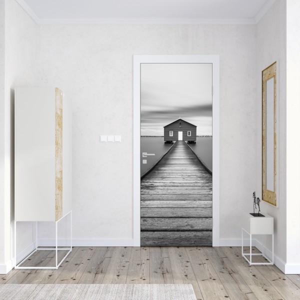 Türaufkleber einsames bootshaus am ruhigen steg – Wallnifity® Türaufkleber einsames bootshaus am ruhigen steg – Wallnifity®