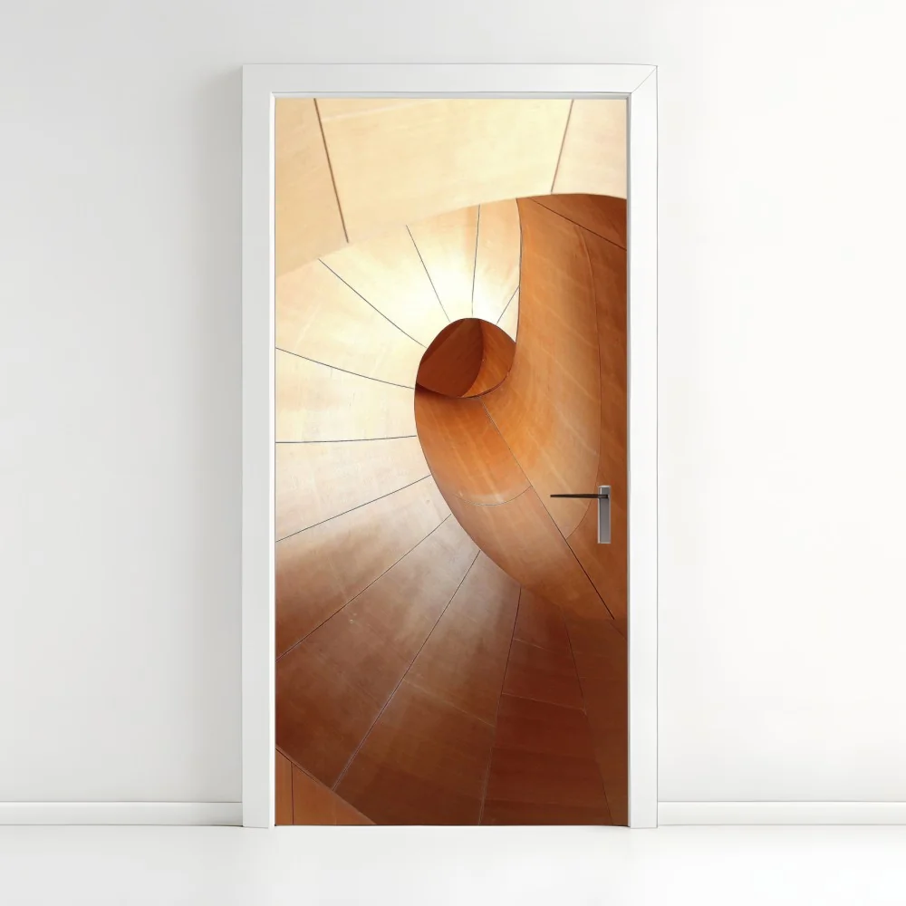 Türaufkleber warme holzspirale – Wallnifity®