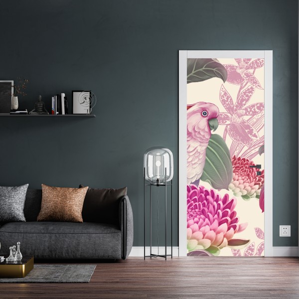 Türaufkleber zarte nahaufnahme von löwenzahnsamen in monochrom – Wallnifity®