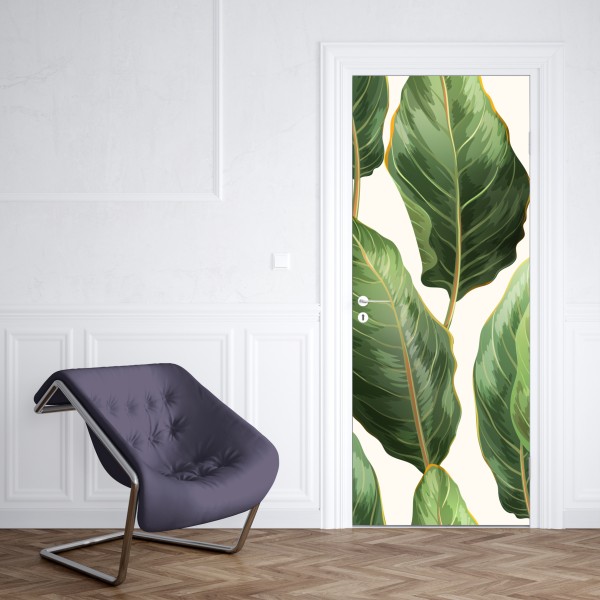 Türaufkleber lebendige blau-violette abstrakte acrylmalerei – Wallnifity®
