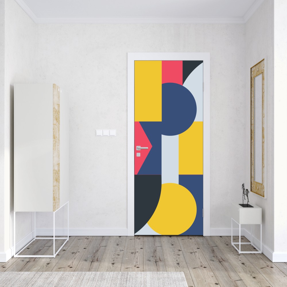 Türaufkleber lebendige geometrische komposition – Wallnifity® Türaufkleber lebendige geometrische komposition – Wallnifity®