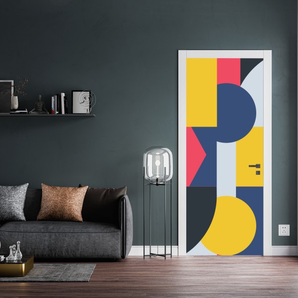 Türaufkleber lebendige geometrische komposition – Wallnifity® Türaufkleber lebendige geometrische komposition – Wallnifity®