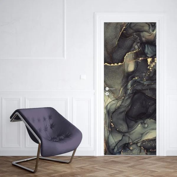 Türaufkleber luxuriöse abstrakte alkoholtinten-kunst mit goldenen adern – Wallnifity® Türaufkleber luxuriöse abstrakte alkoholtinten-kunst mit goldenen adern – Wallnifity®