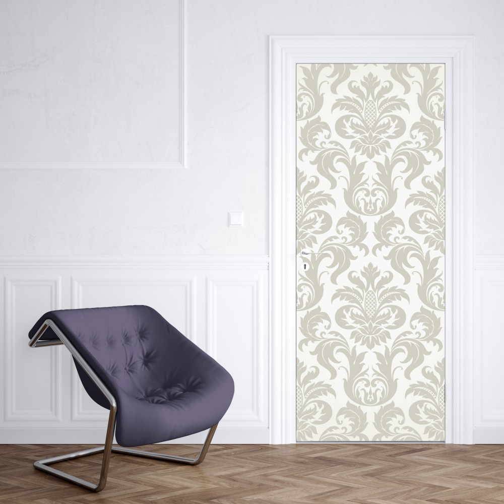 Türaufkleber elegantes beiges damastmuster – Wallnifity® Türaufkleber elegantes beiges damastmuster – Wallnifity®