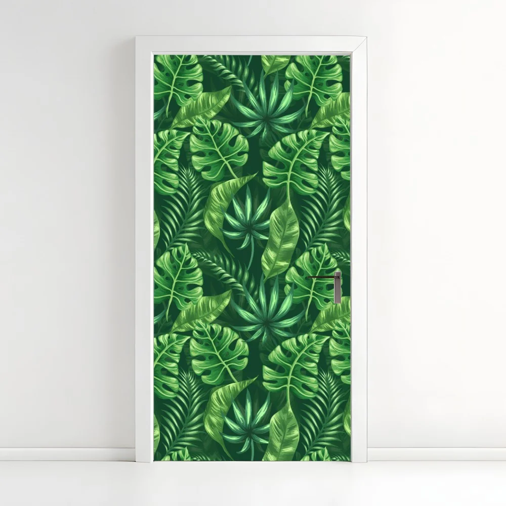 Türaufkleber tropisches monstera blattmuster – Wallnifity®