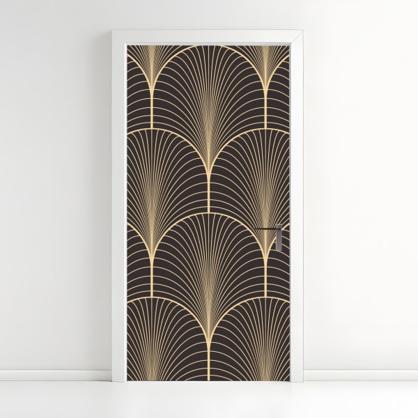 Türaufkleber art deco goldenes fächermuster – Wallnifity® Türaufkleber art deco goldenes fächermuster – Wallnifity®