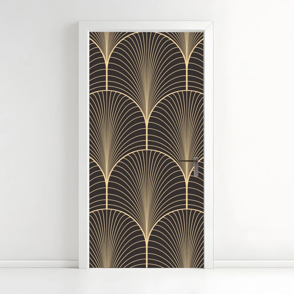 Türaufkleber art deco goldenes fächermuster – Wallnifity® Türaufkleber art deco goldenes fächermuster – Wallnifity®