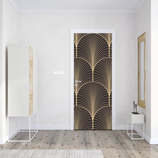 Türaufkleber art deco goldenes fächermuster – Wallnifity® Türaufkleber art deco goldenes fächermuster – Wallnifity®