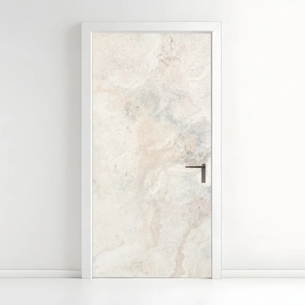 Türaufkleber weiche beige marmorstruktur – Wallnifity®