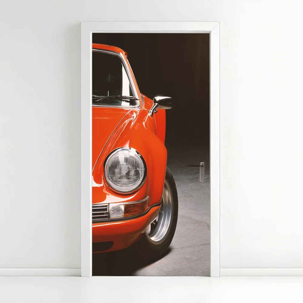 Türaufkleber roter oldtimer sportwagen nahaufnahme – Wallnifity®