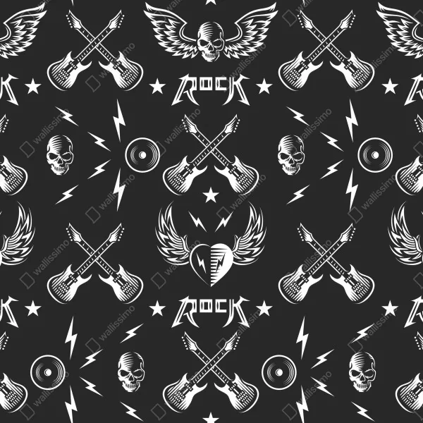 Türaufkleber nahtloses muster mit rock-symbolen – Wallnifity® Türaufkleber nahtloses muster mit rock-symbolen – Wallnifity®