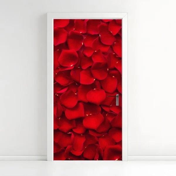 Türaufkleber rote rosenblätter hintergrund