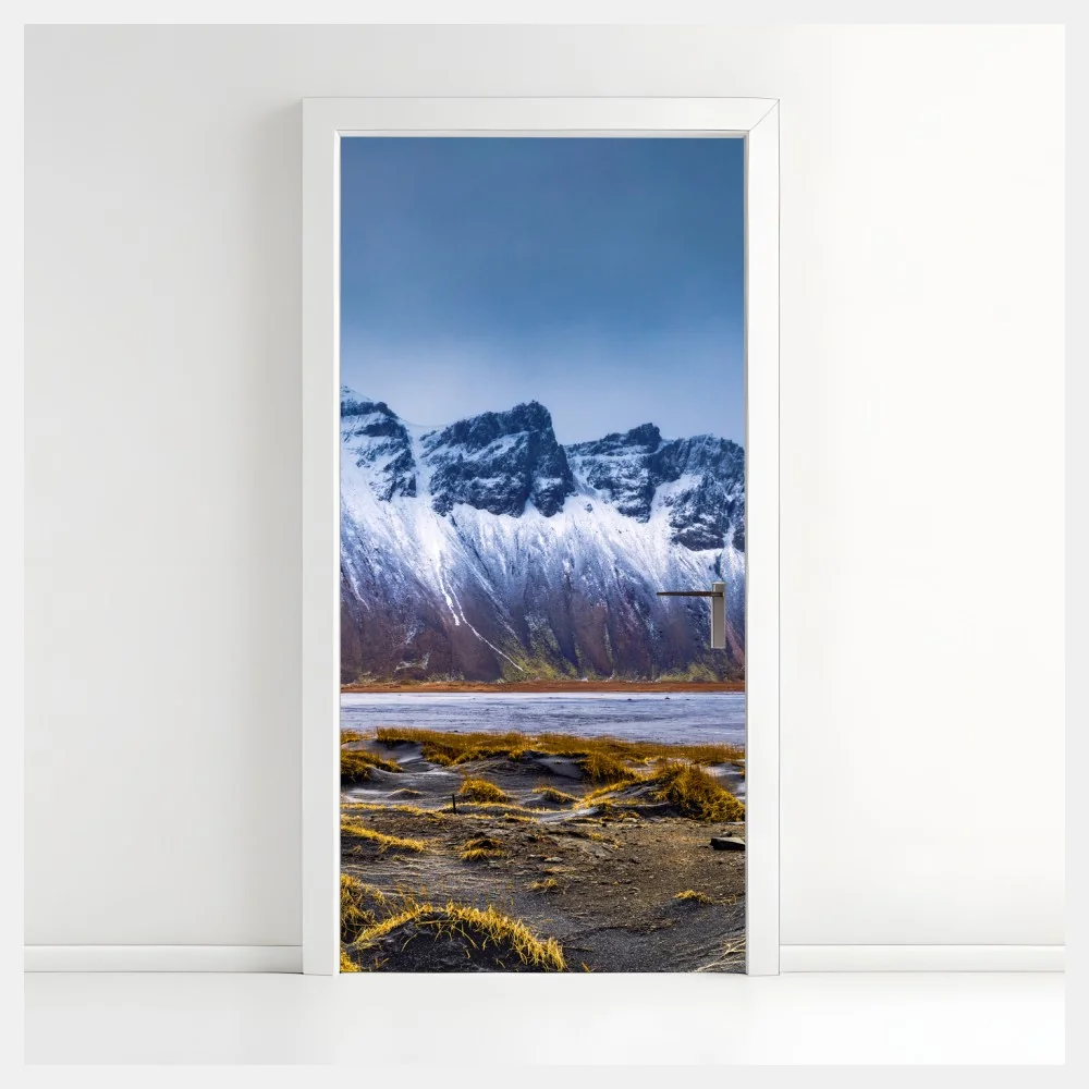 Türaufkleber panorama Vestrahorn bei Stokksnes – Wallnifity® Türaufkleber panorama Vestrahorn bei Stokksnes – Wallnifity®