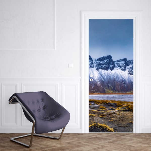 Türaufkleber panorama Vestrahorn bei Stokksnes – Wallnifity® Türaufkleber panorama Vestrahorn bei Stokksnes – Wallnifity®
