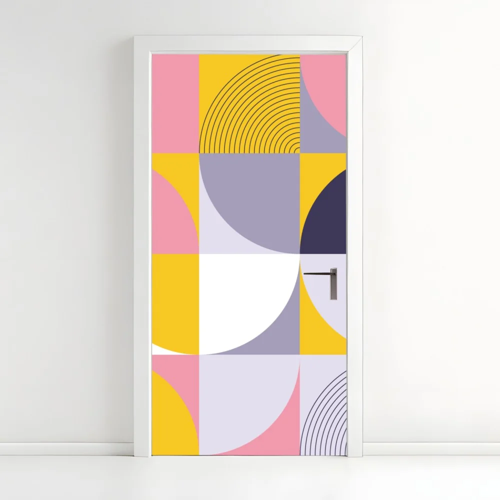 Türaufkleber pastell geometrisches muster – Wallnifity®