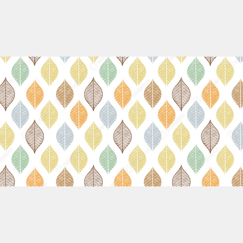 Türaufkleber pastelliges blättermuster für die wand – Wallnifity® Türaufkleber pastelliges blättermuster für die wand – Wallnifity®