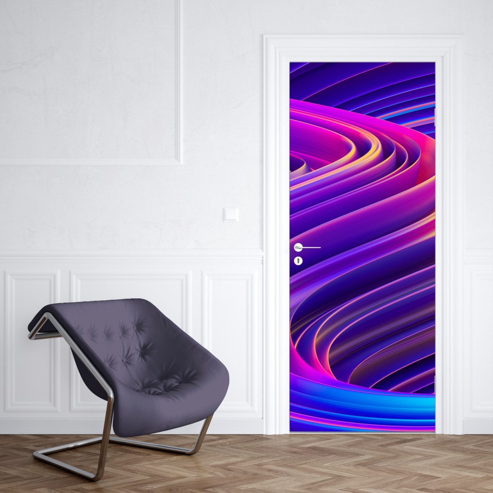 Türaufkleber leuchtender lila 3d bandwirbel – Wallnifity® Türaufkleber leuchtender lila 3d bandwirbel – Wallnifity®