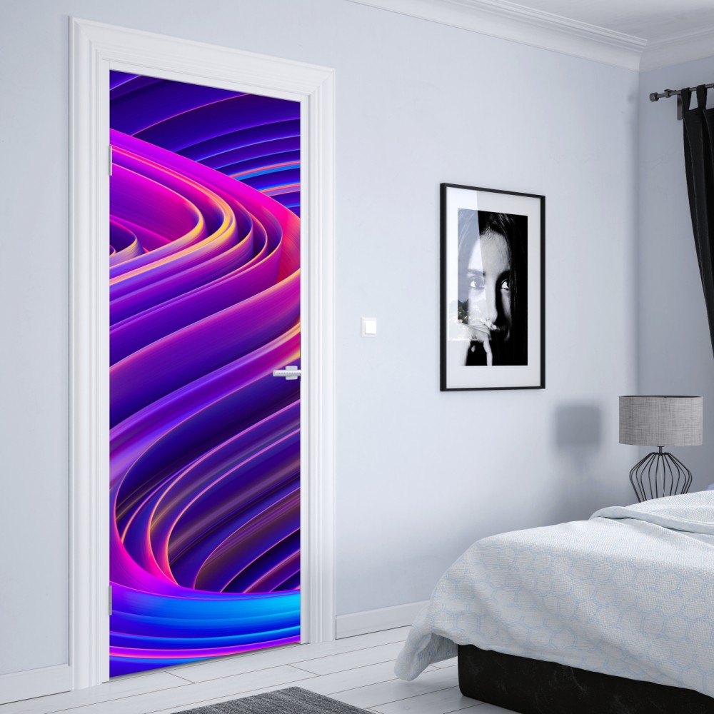 Türaufkleber leuchtender lila 3d bandwirbel – Wallnifity® Türaufkleber leuchtender lila 3d bandwirbel – Wallnifity®