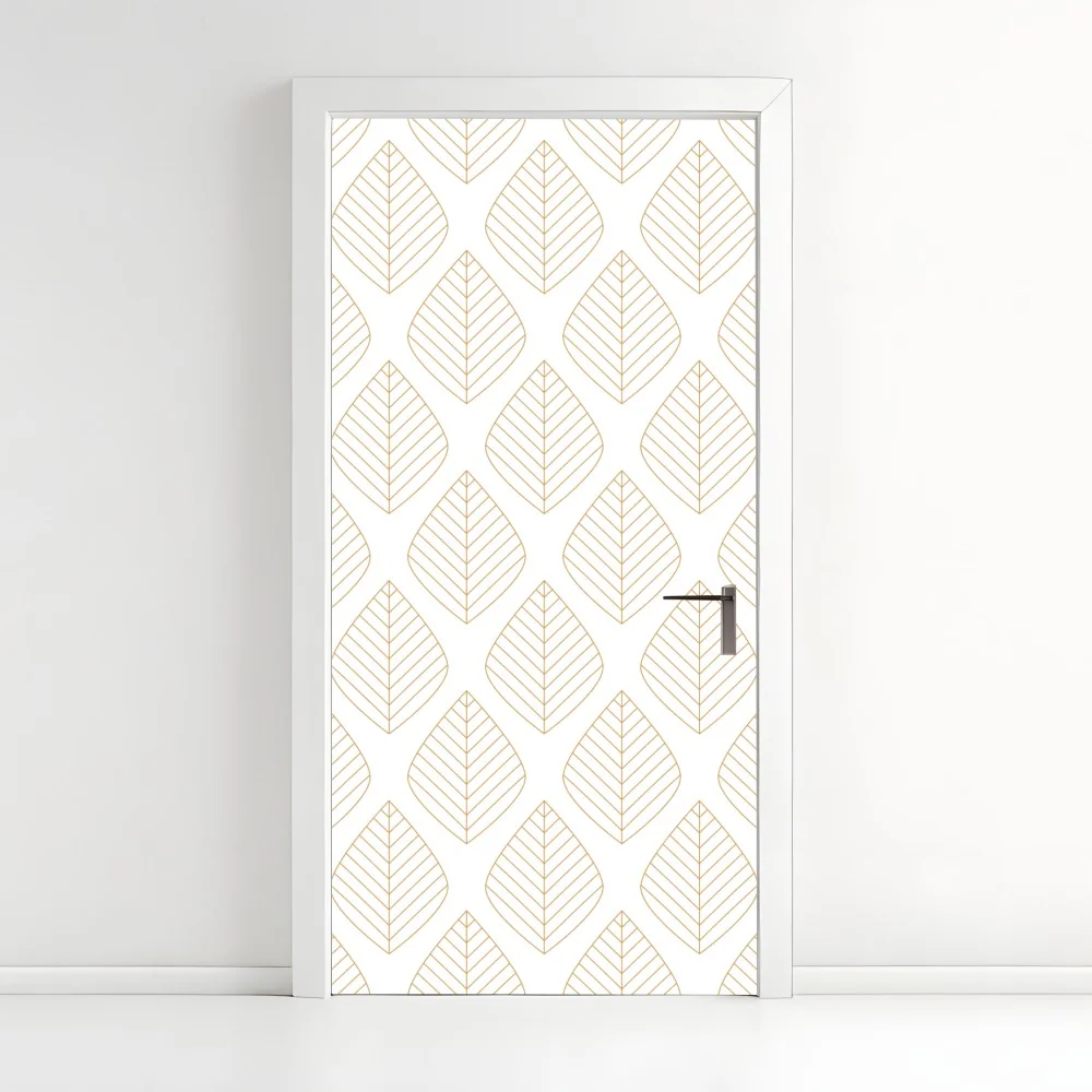Türaufkleber elegantes goldenes geometrisches blattmuster – Wallnifity® Türaufkleber elegantes goldenes geometrisches blattmuster – Wallnifity®