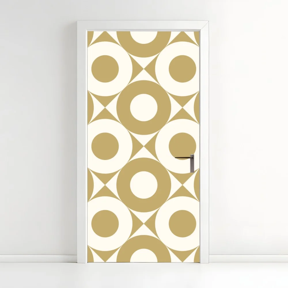 Türaufkleber goldenes geometrisches kreismuster – Wallnifity® Türaufkleber goldenes geometrisches kreismuster – Wallnifity®