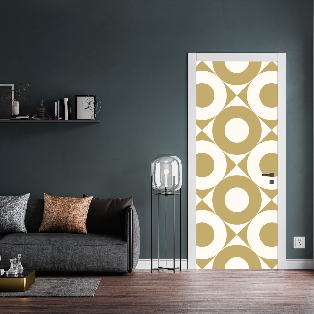 Türaufkleber goldenes geometrisches kreismuster – Wallnifity® Türaufkleber goldenes geometrisches kreismuster – Wallnifity®