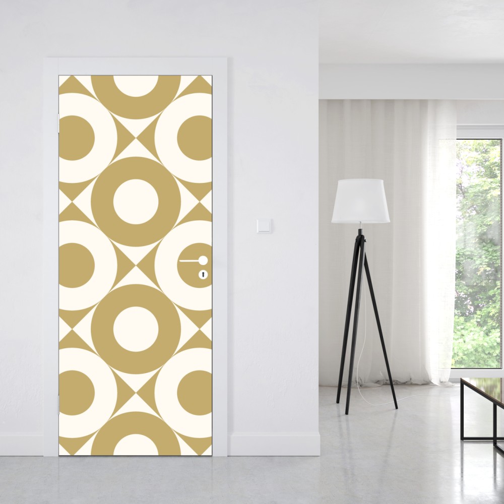 Türaufkleber goldenes geometrisches kreismuster – Wallnifity® Türaufkleber goldenes geometrisches kreismuster – Wallnifity®