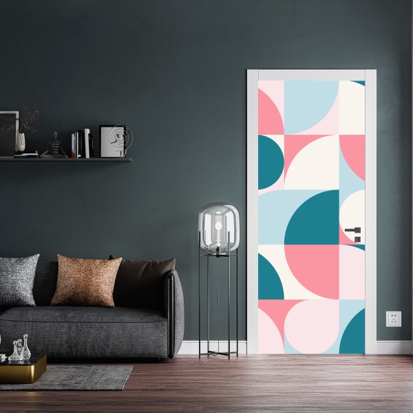 Türaufkleber schwarz-weiß geometrisches muster – Wallnifity®