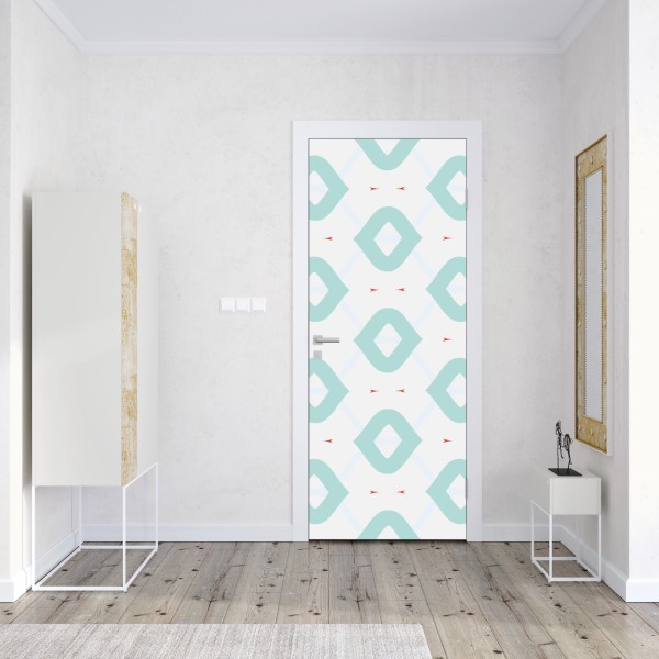 Türaufkleber türkis geometrisches rautenmuster – Wallnifity® Türaufkleber türkis geometrisches rautenmuster – Wallnifity®