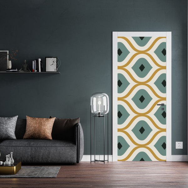 Türaufkleber weiße marmortextur mit grauen adern – Wallnifity®