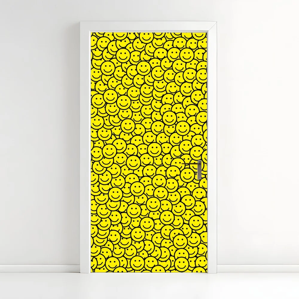 Türaufkleber fröhliches smiley muster – Wallnifity®