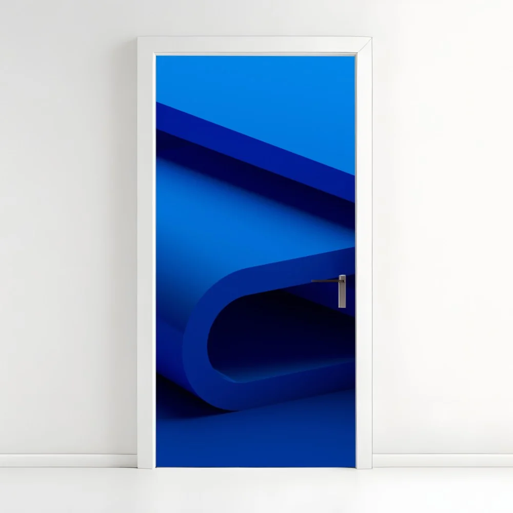 Türaufkleber minimalistische blaue geometrische schleife – Wallnifity® Türaufkleber minimalistische blaue geometrische schleife – Wallnifity®