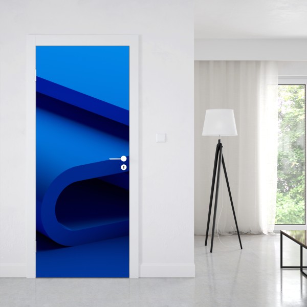 Türaufkleber minimalistische blaue geometrische schleife – Wallnifity® Türaufkleber minimalistische blaue geometrische schleife – Wallnifity®