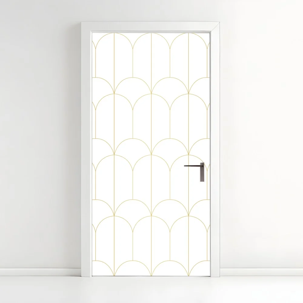 Türaufkleber goldenes art deco bogenmuster – Wallnifity® Türaufkleber goldenes art deco bogenmuster – Wallnifity®