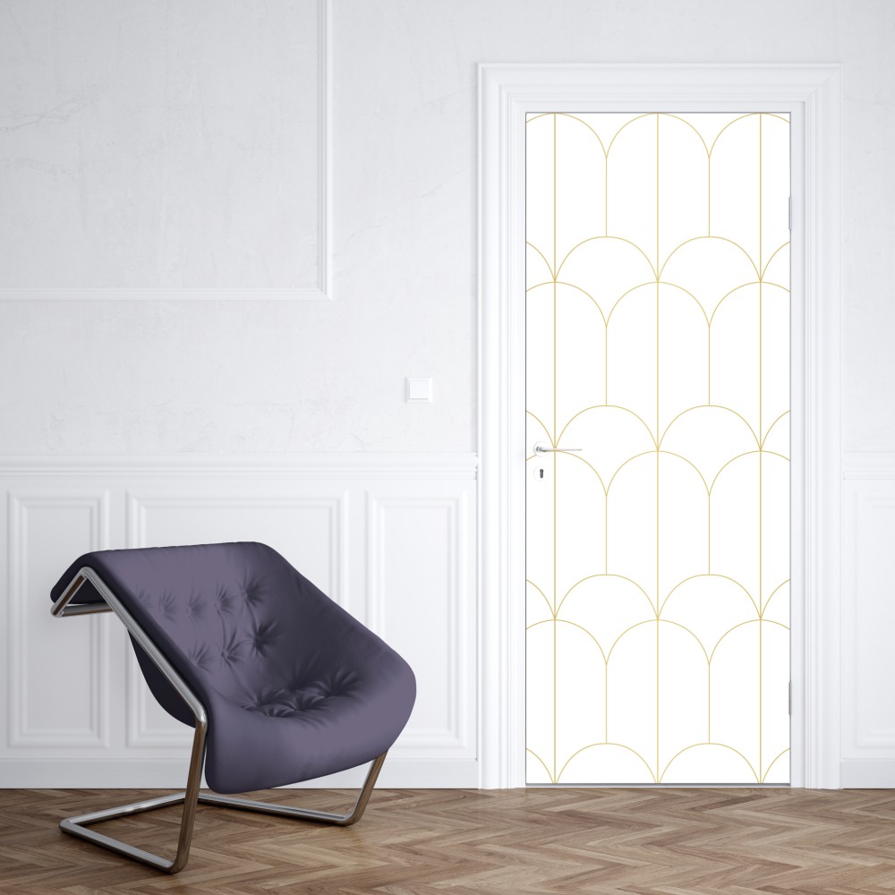 Türaufkleber goldenes art deco bogenmuster – Wallnifity® Türaufkleber goldenes art deco bogenmuster – Wallnifity®