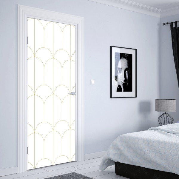 Türaufkleber goldenes art deco bogenmuster – Wallnifity® Türaufkleber goldenes art deco bogenmuster – Wallnifity®
