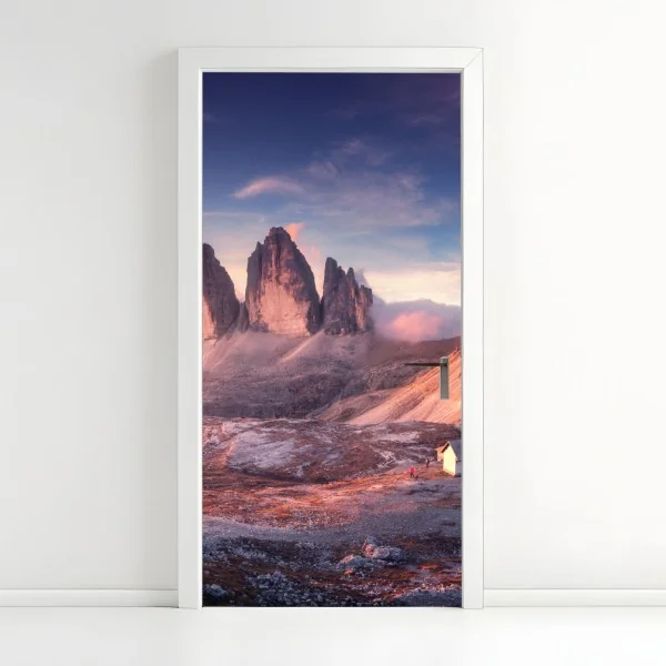 Türaufkleber sonnenaufgang über den gipfeln der Dolomiten – Wallnifity® Türaufkleber sonnenaufgang über den gipfeln der Dolomiten – Wallnifity®