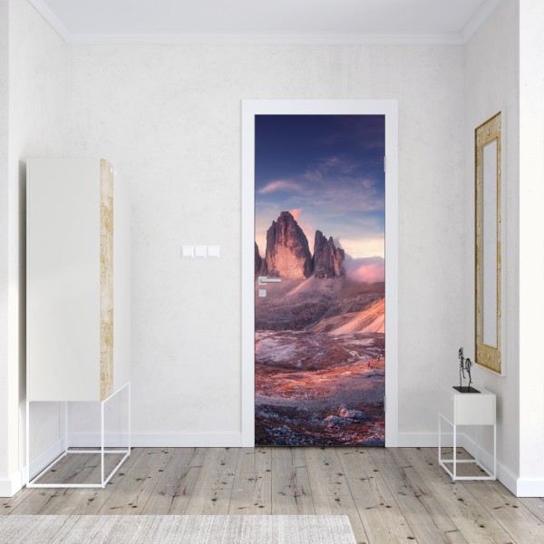 Türaufkleber sonnige panoramaaufnahme von Positano an der Amalfiküste – Wallnifity®