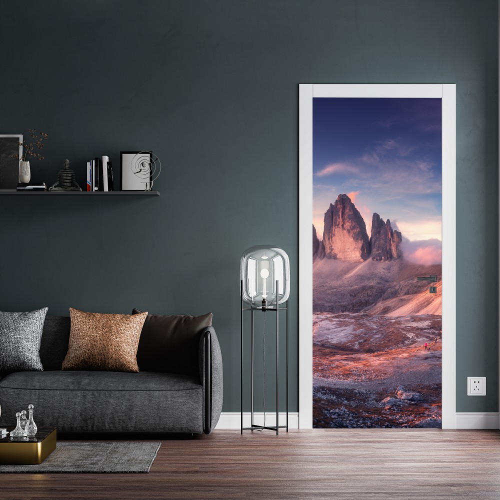 Türaufkleber sonnenaufgang über den gipfeln der Dolomiten – Wallnifity® Türaufkleber sonnenaufgang über den gipfeln der Dolomiten – Wallnifity®