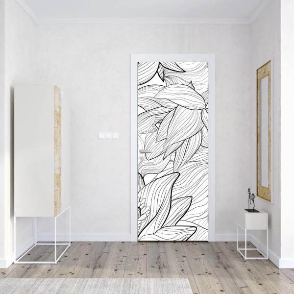 Türaufkleber elegantes goldenes geometrisches blattmuster – Wallnifity®
